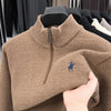 Mock Neck Half-Zip Knit Pullover