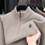 Mock Neck Half-Zip Knit Pullover
