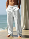 Mens Casual Linen Wide-Leg Pants