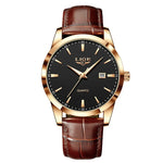LIGE Leather Chronograph Watch