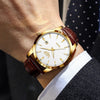 LIGE Leather Chronograph Watch