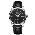 LIGE Leather Chronograph Watch