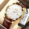 LIGE Leather Chronograph Watch