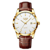 LIGE Leather Chronograph Watch