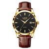 LIGE Leather Chronograph Watch