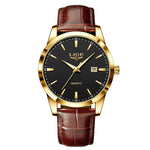 LIGE Leather Chronograph Watch