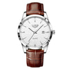 LIGE Leather Chronograph Watch