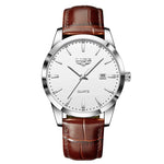 LIGE Leather Chronograph Watch