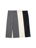 High Waist Straight Trousers