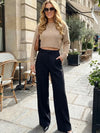 High Waist Straight Trousers