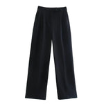 High Waist Straight Trousers