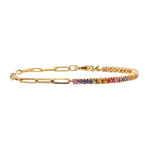 Cubic Zirconia Gold Tennis Bracelet